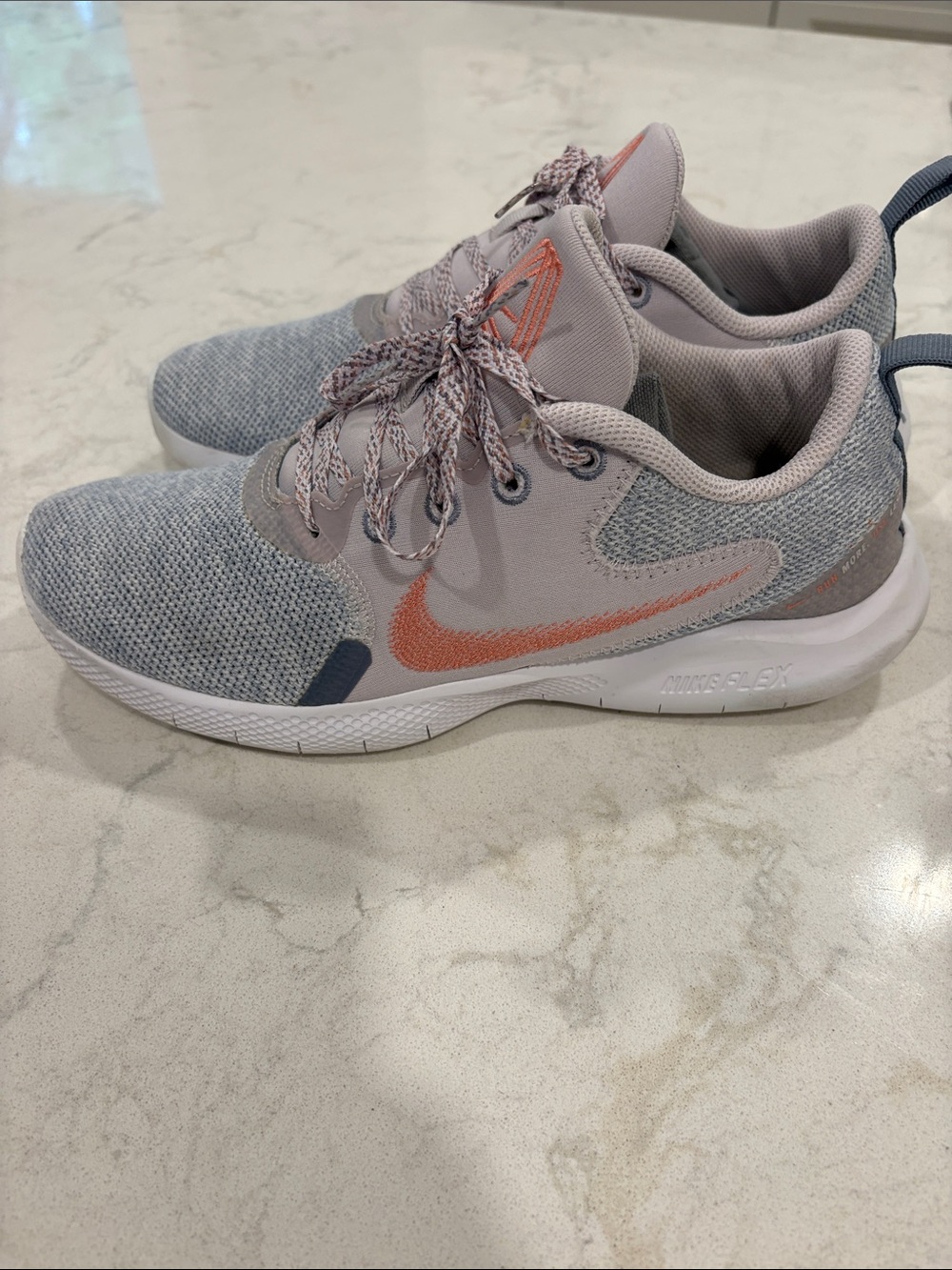 Nike Light Gray & Coral Running Shoes